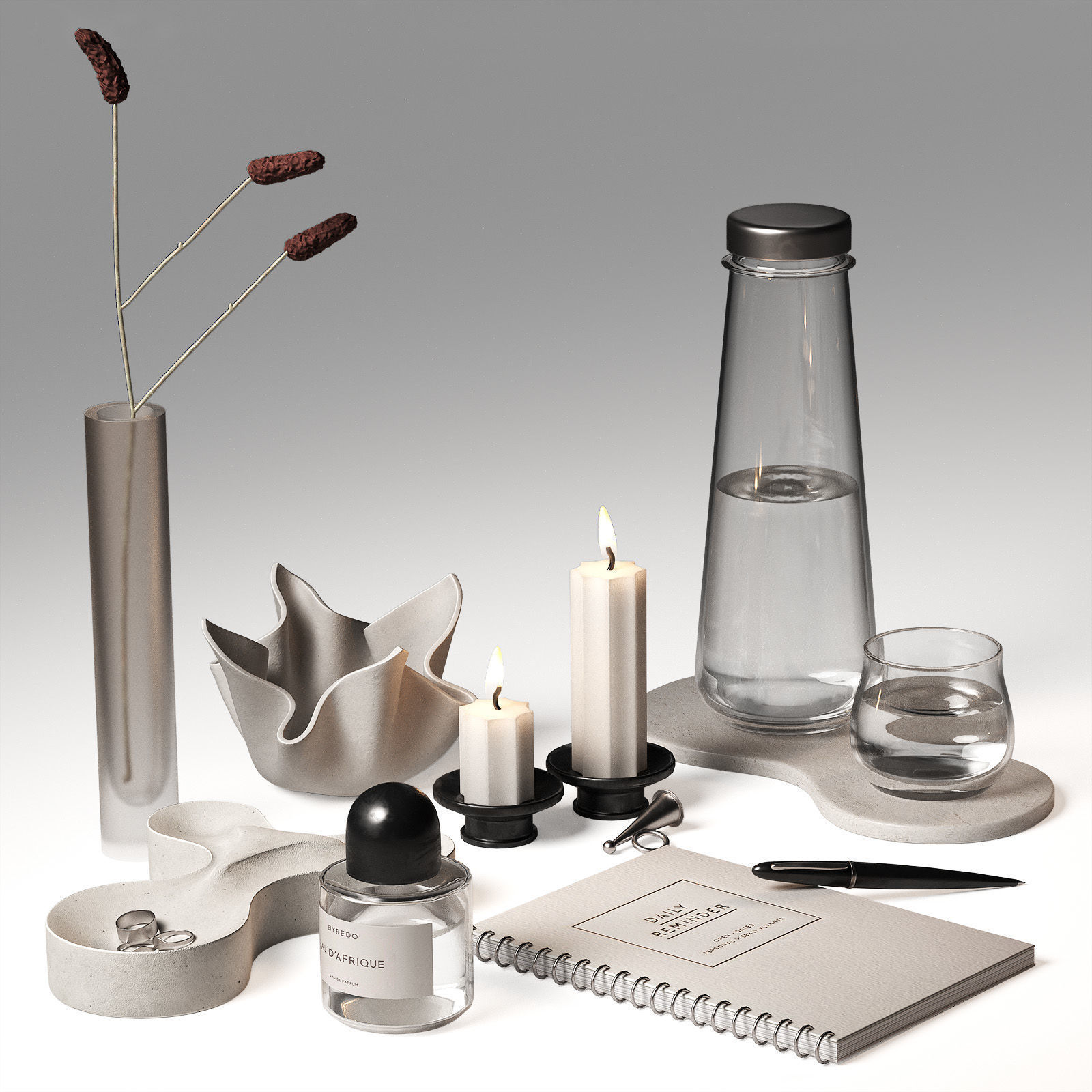 Decorative set Minimal style home decor 2 3D model_1