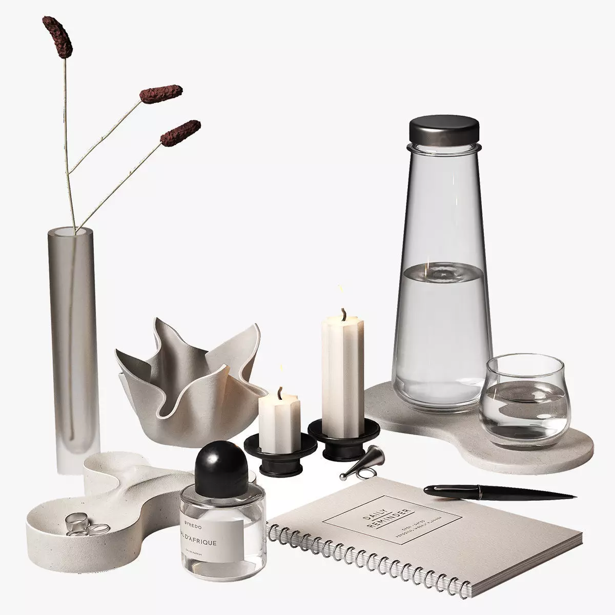 Decorative set Minimal style home decor 2 3D model_0