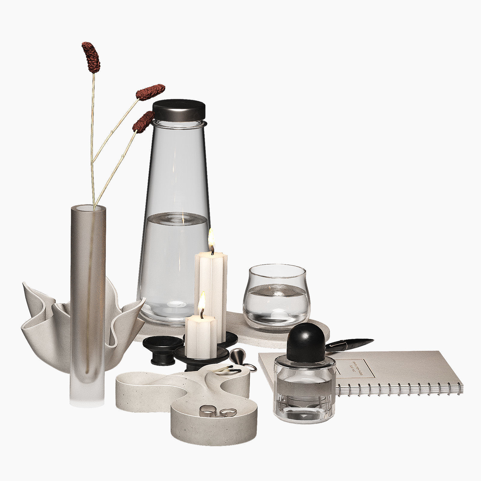 Decorative set Minimal style home decor 2 3D model_4