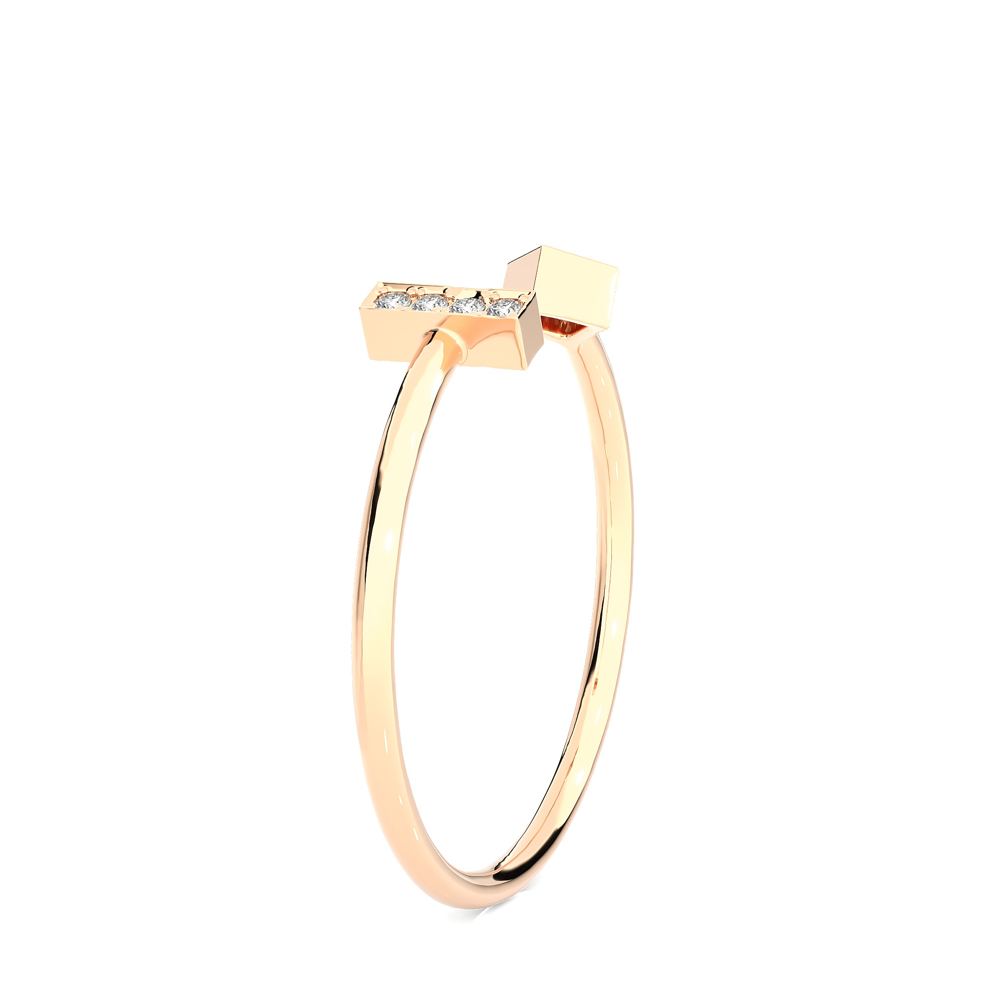 Light Minimalist Diamond Ring 3D print model_2