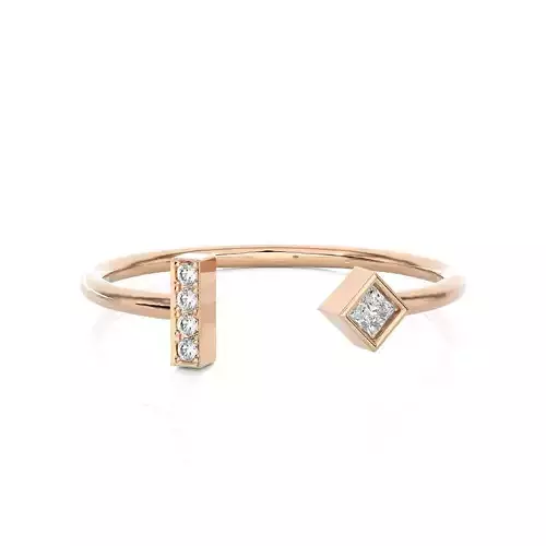 Light Minimalist Diamond Ring 3D print model