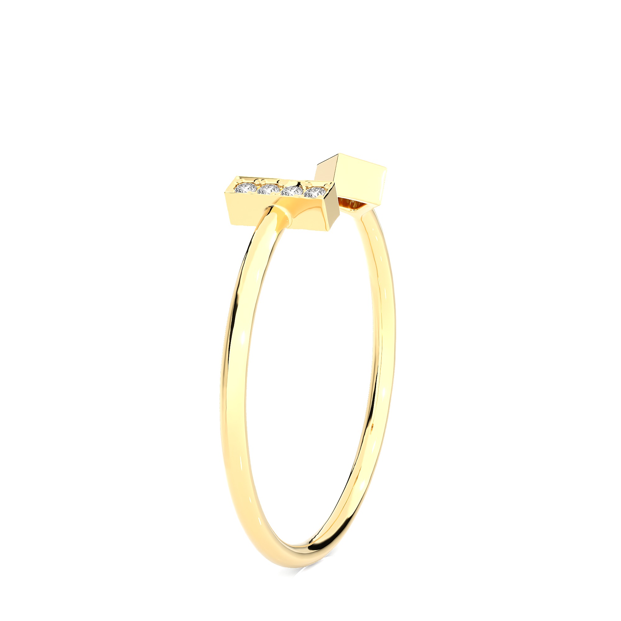 Light Minimalist Diamond Ring 3D print model_4