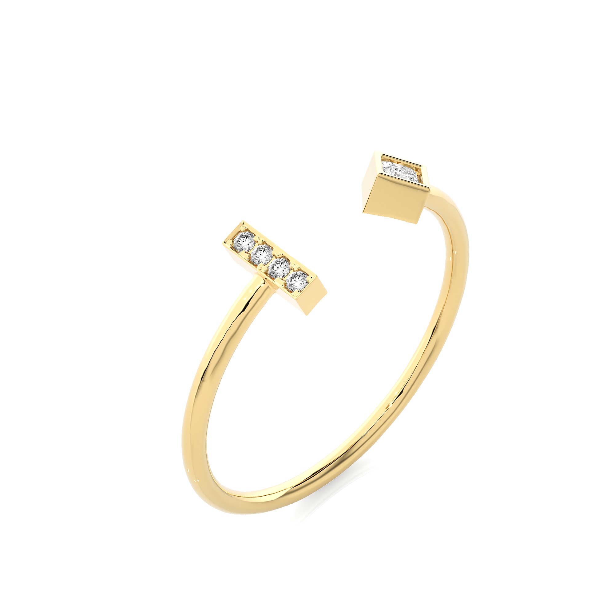 Light Minimalist Diamond Ring 3D print model_12