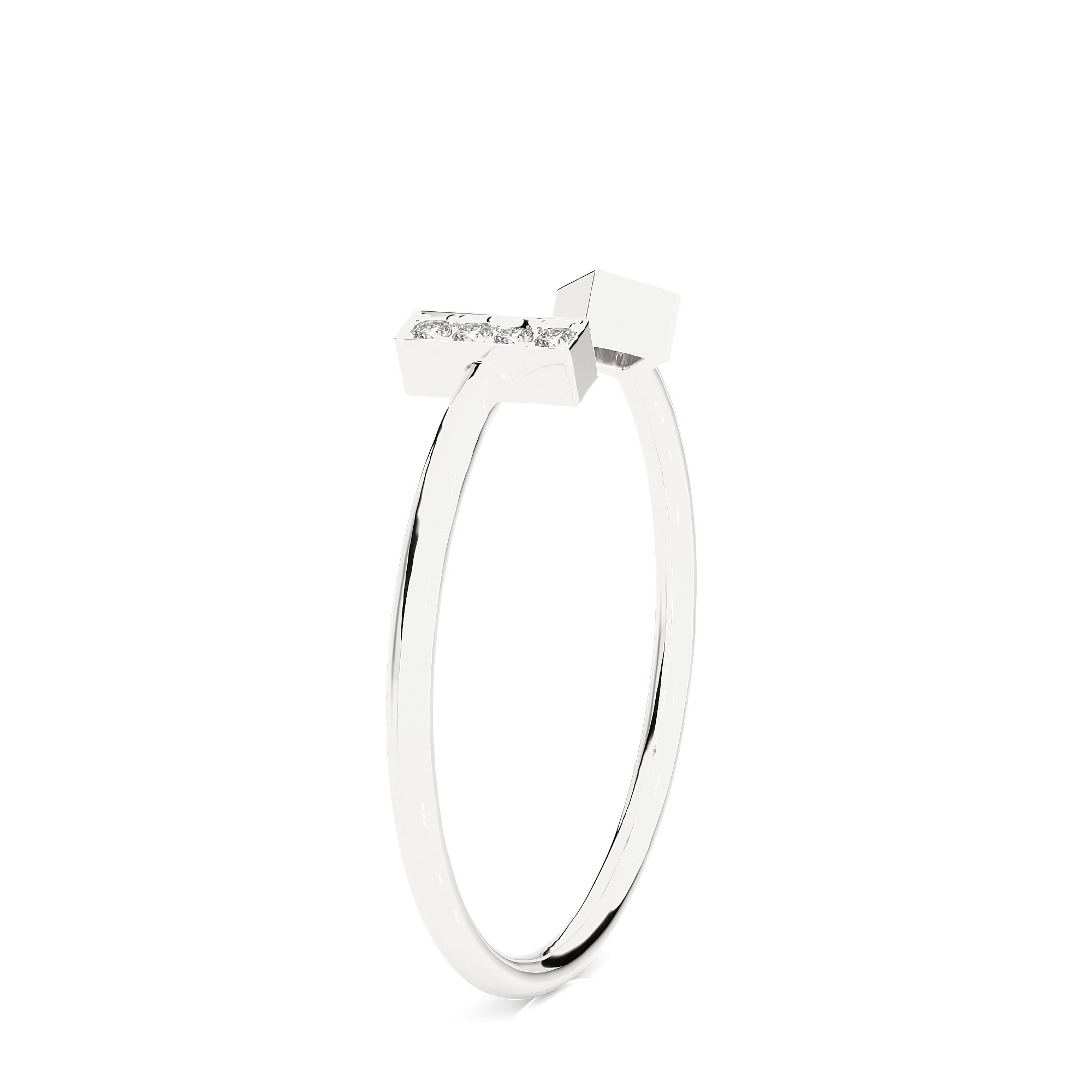 Light Minimalist Diamond Ring 3D print model_3