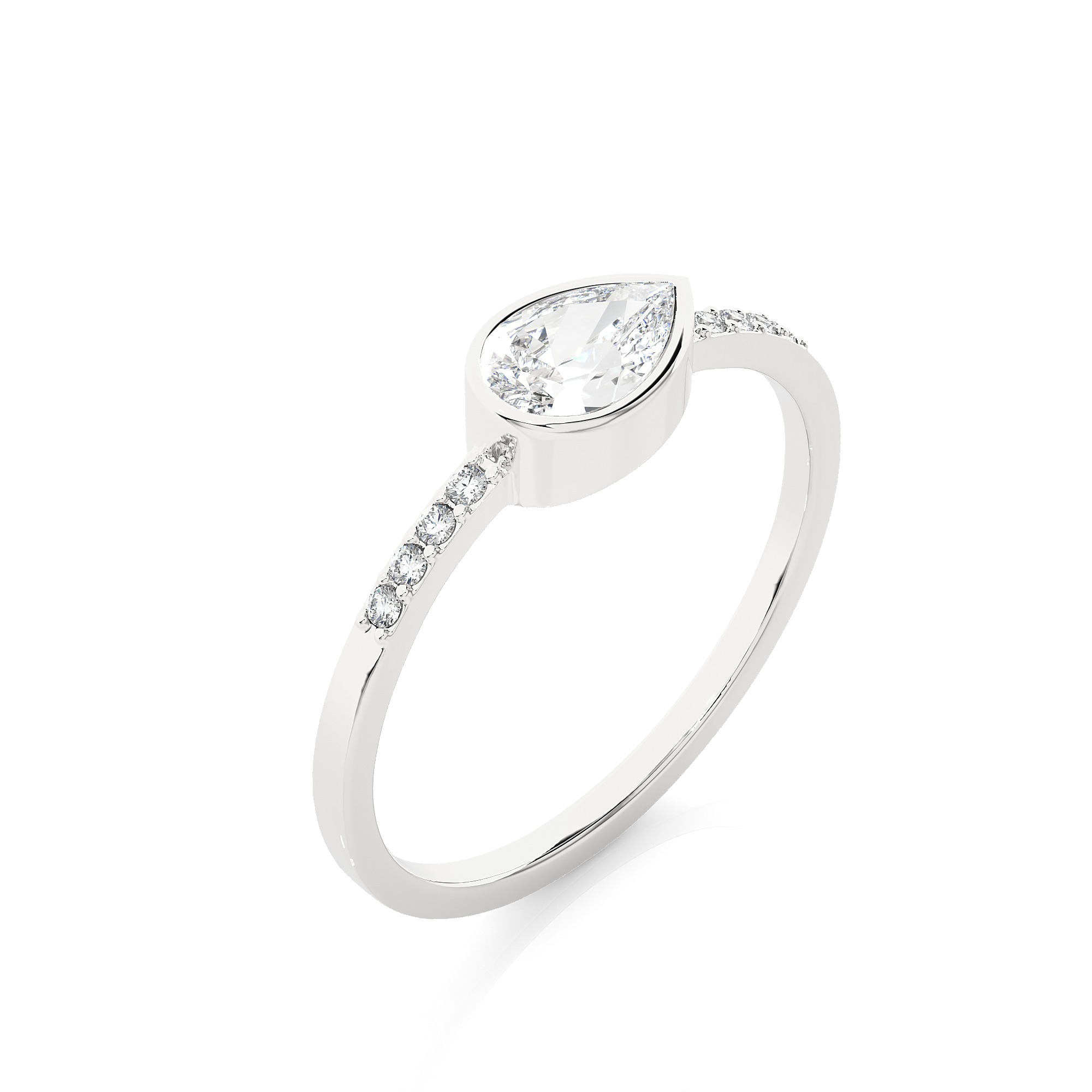 Light Minimalist Diamond Ring 3D print model_4