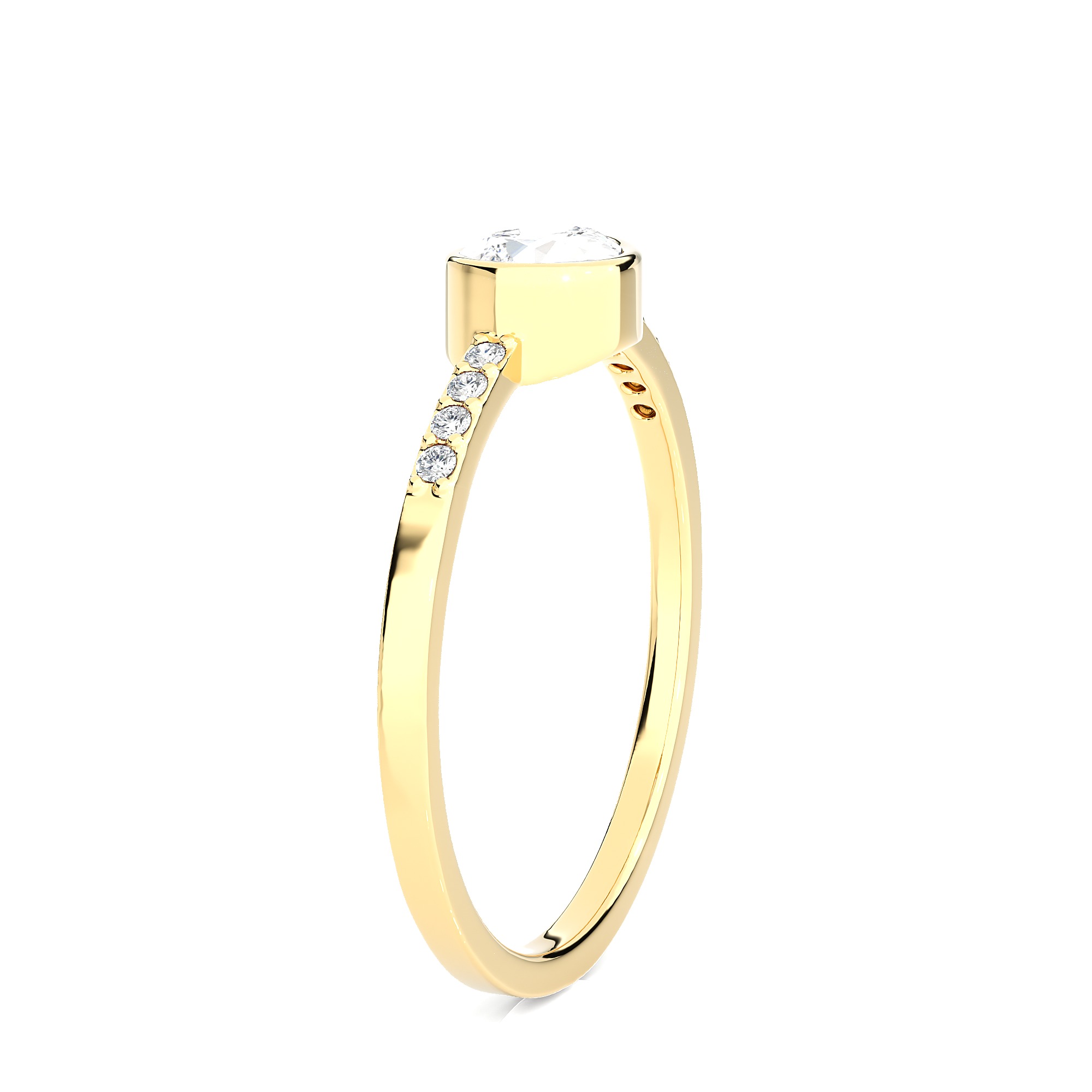 Light Minimalist Diamond Ring 3D print model_8
