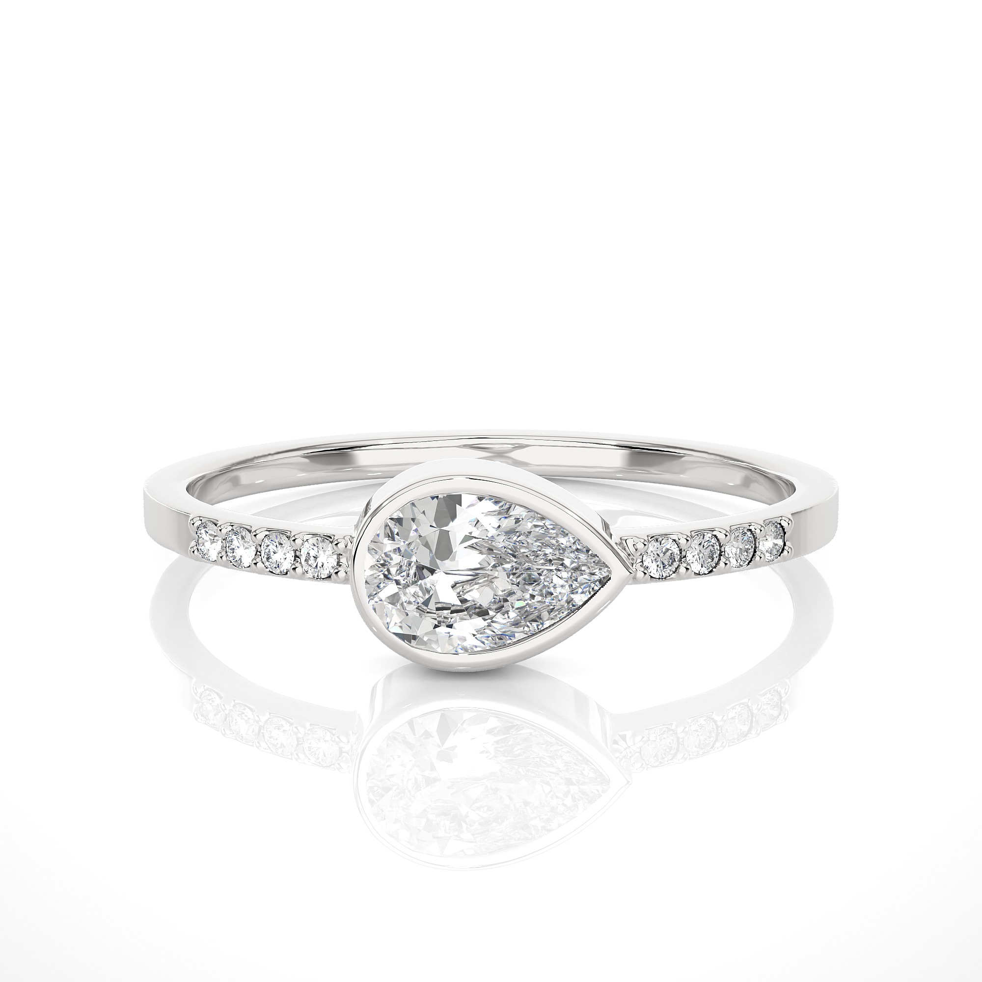 Light Minimalist Diamond Ring 3D print model_2