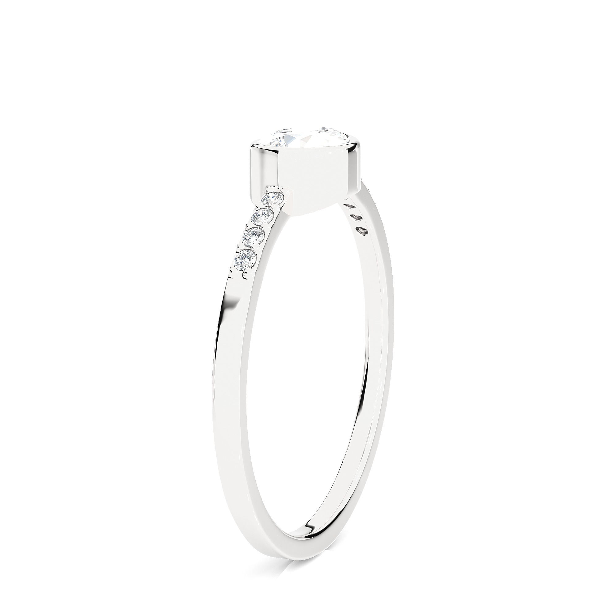 Light Minimalist Diamond Ring 3D print model_9