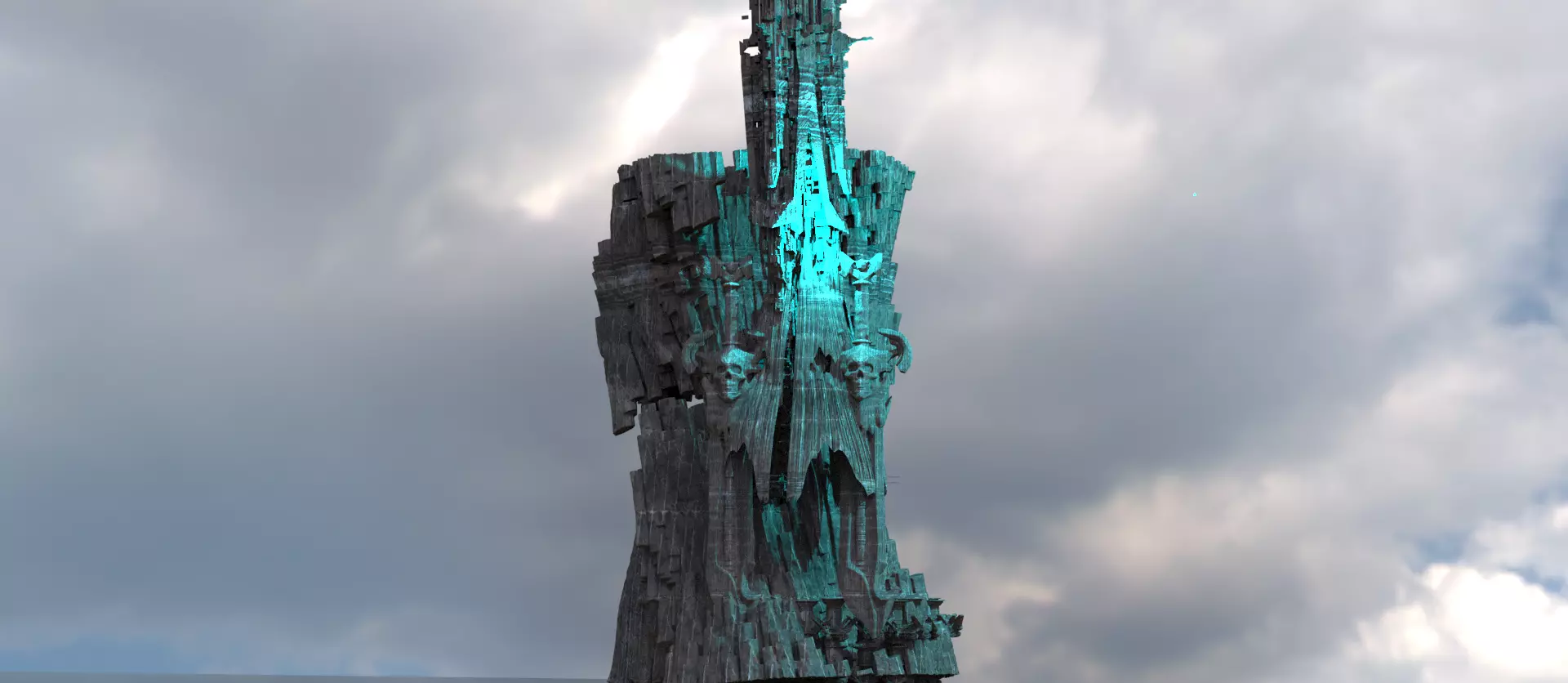 Skeletor base rock 3D model_0