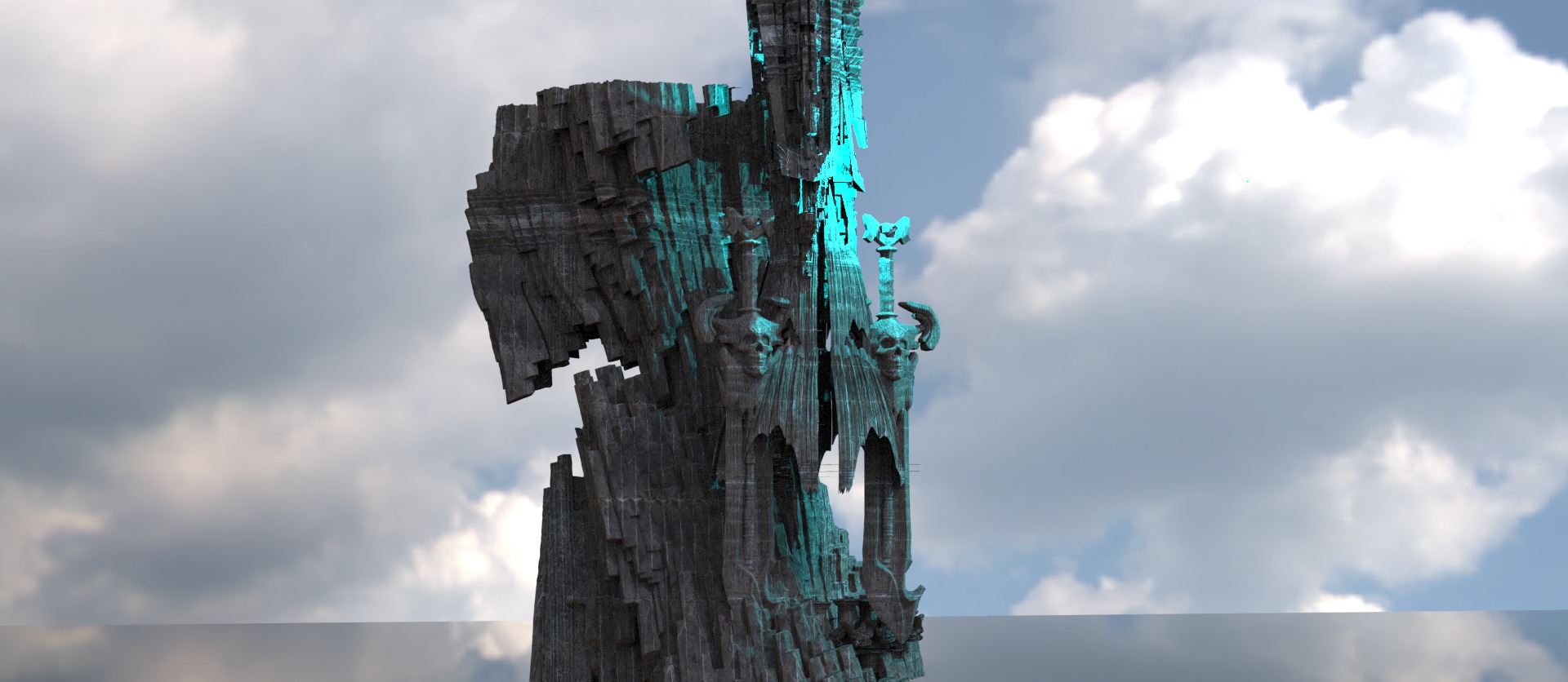 Skeletor base rock 3D model_1