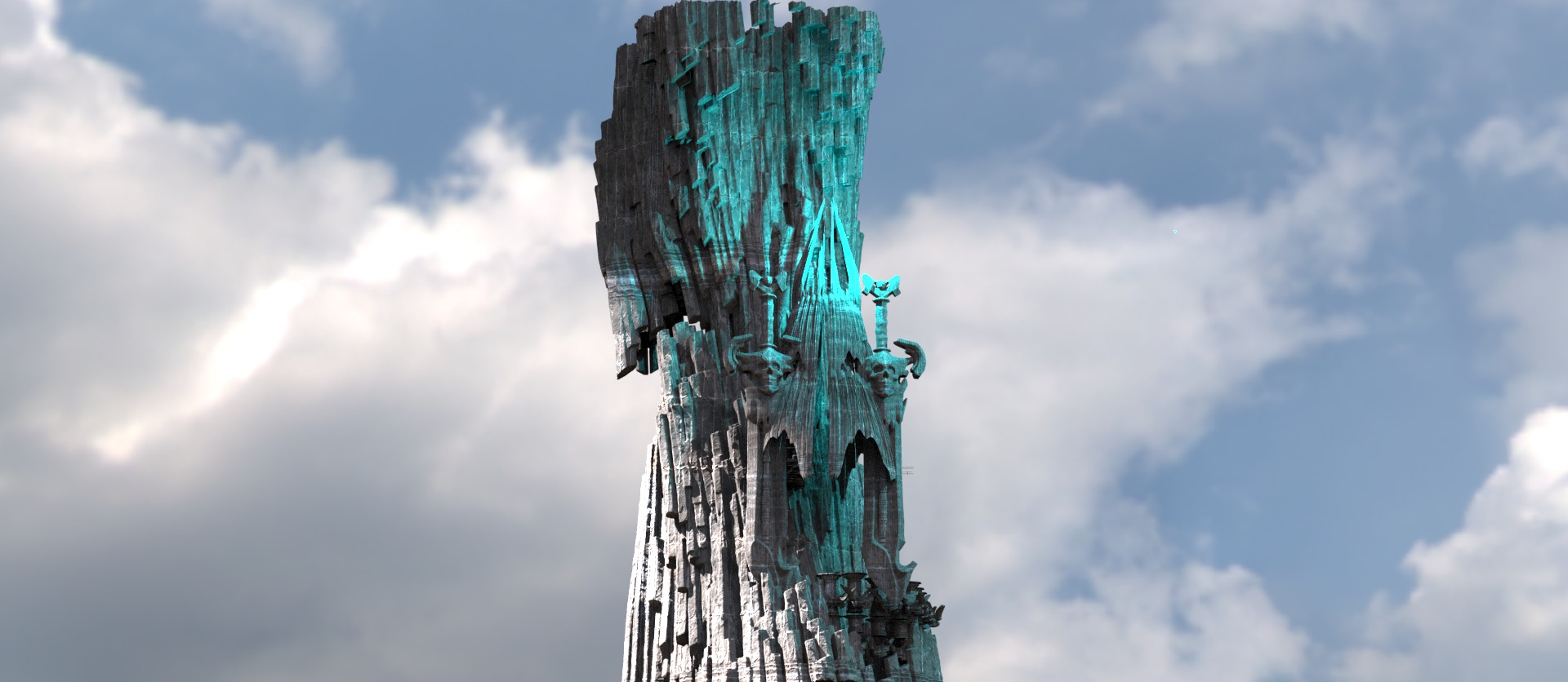 Dark ages spire cliff  3D model_1