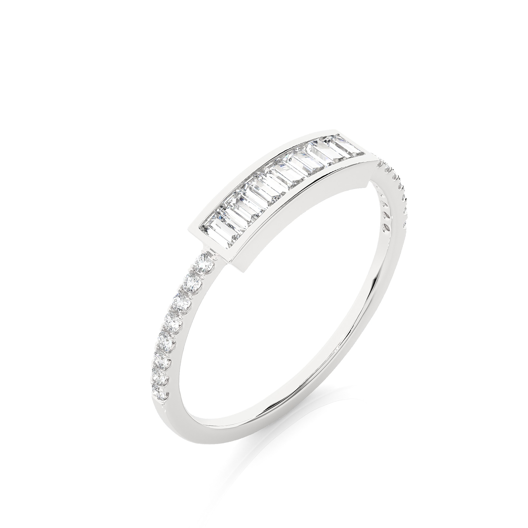 Light Minimalist Diamond Ring 3D print model_3