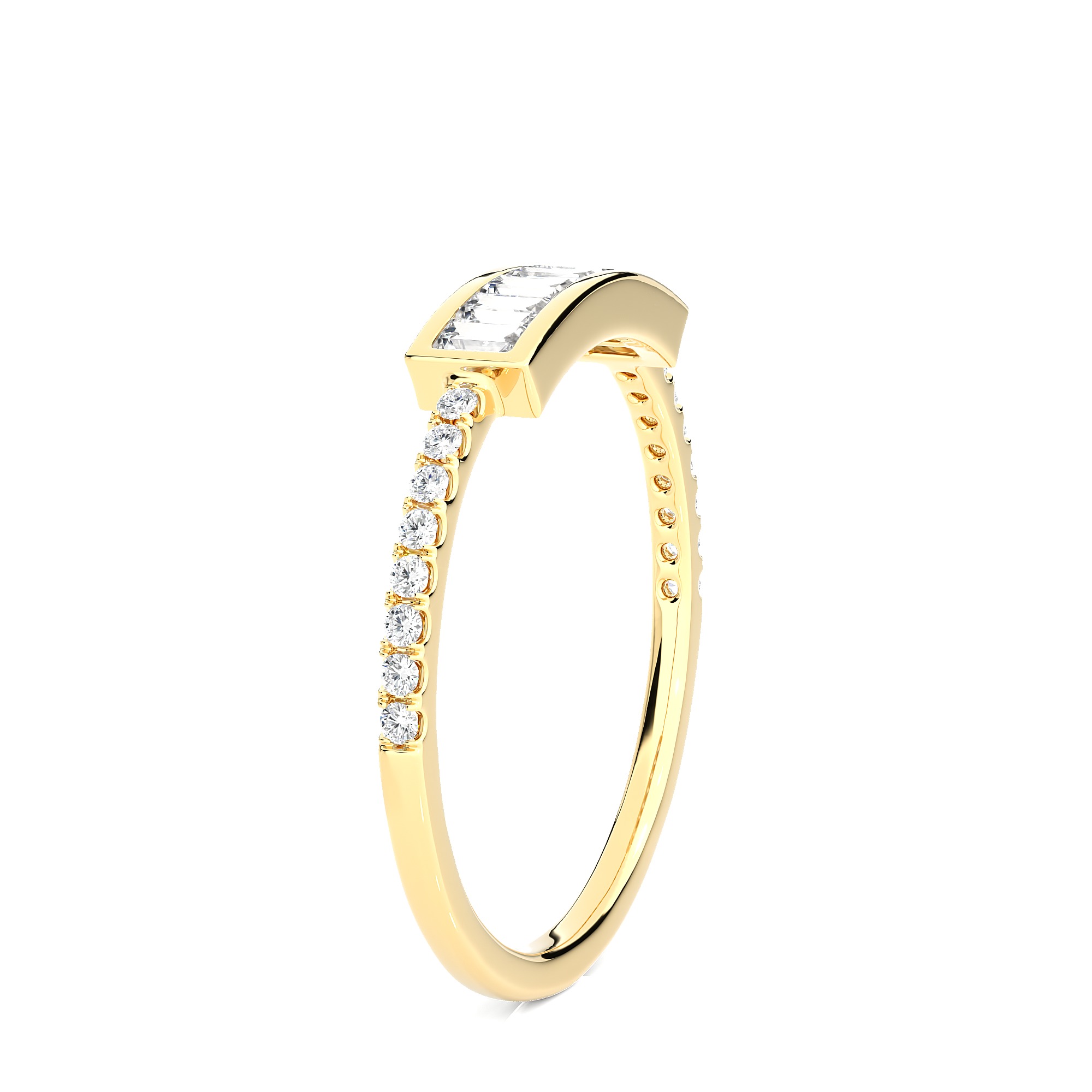 Light Minimalist Diamond Ring 3D print model_9