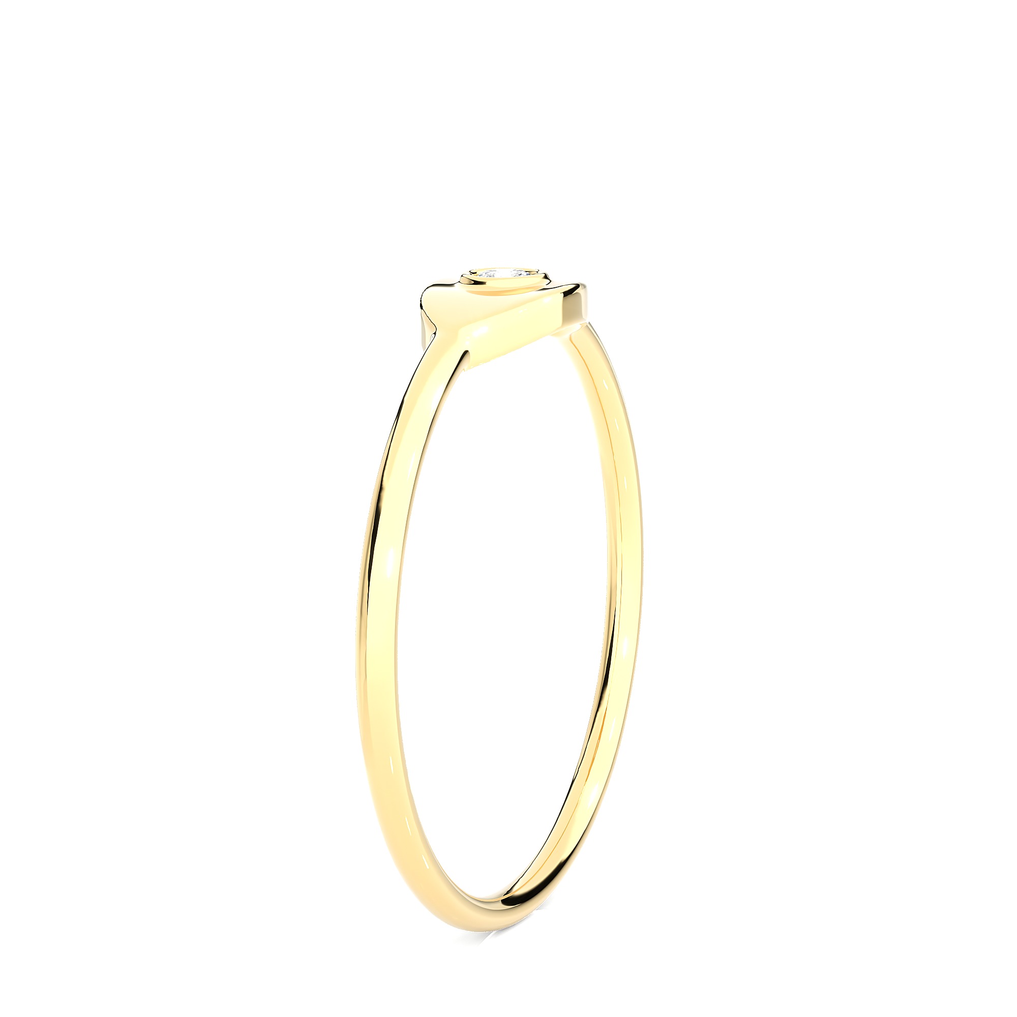 Light Minimalist Diamond Ring 3D print model_9