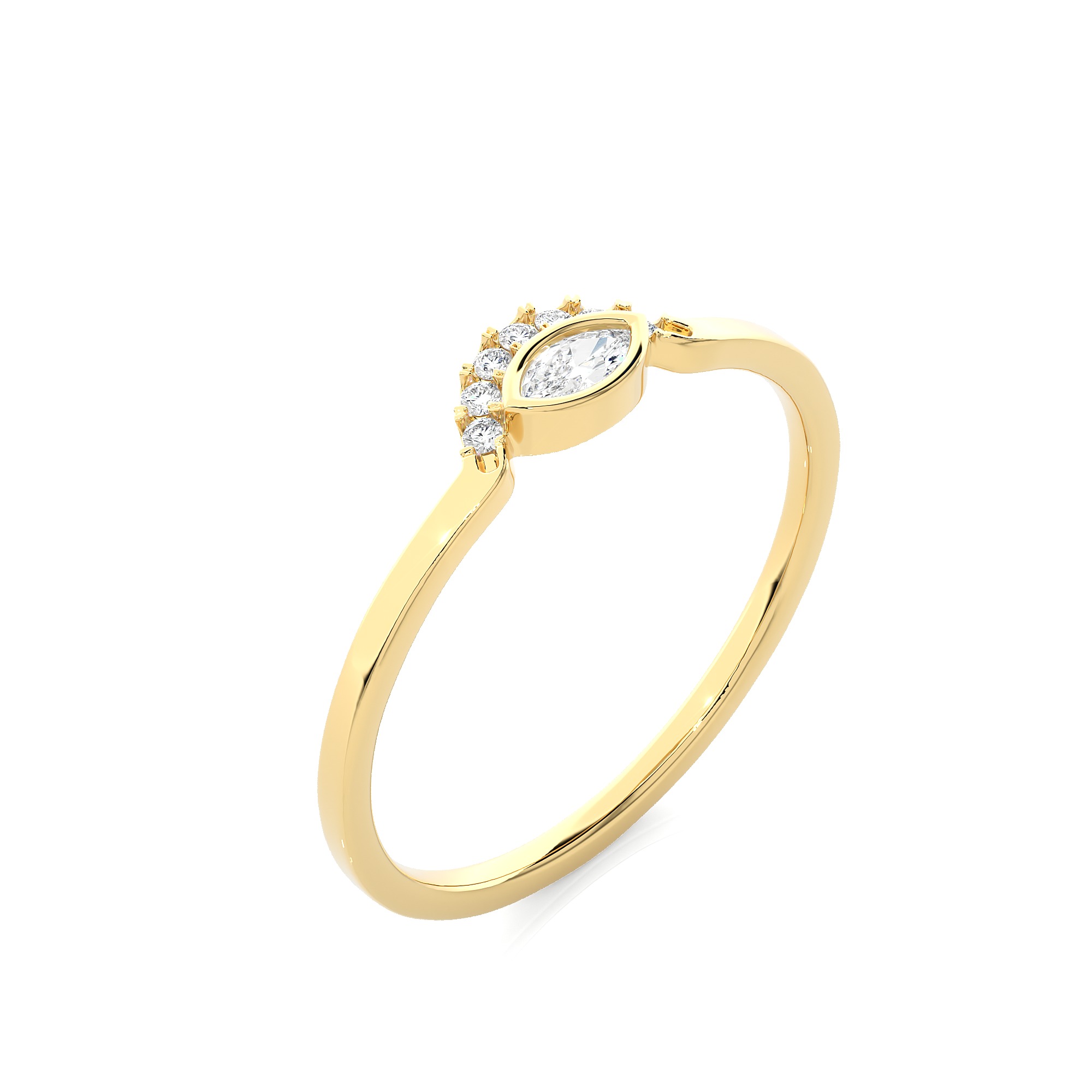 Light Minimalist Diamond Ring 3D print model_4