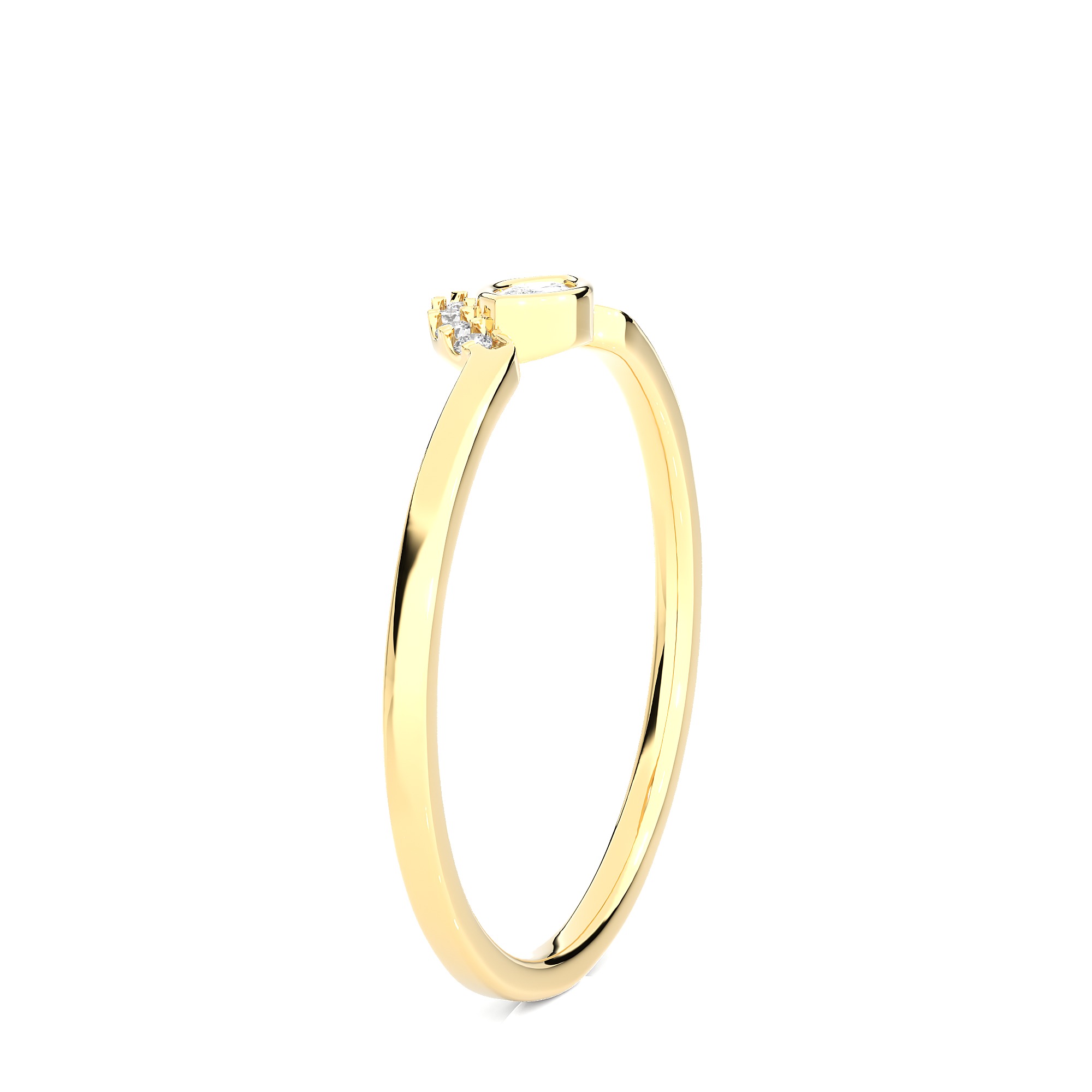Light Minimalist Diamond Ring 3D print model_9