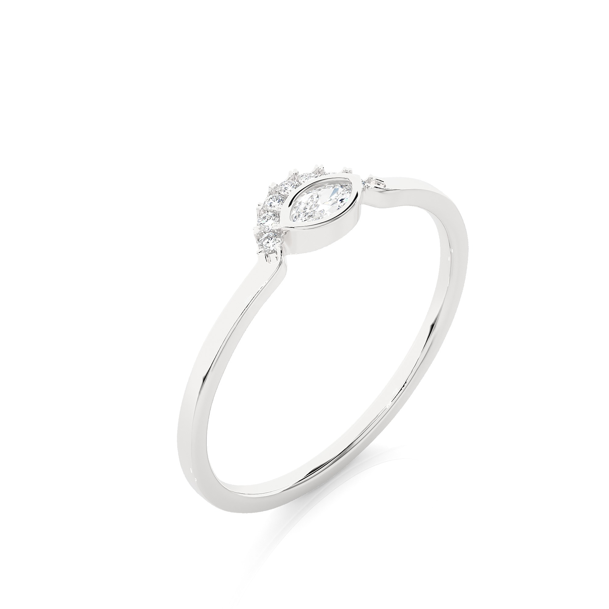 Light Minimalist Diamond Ring 3D print model_3