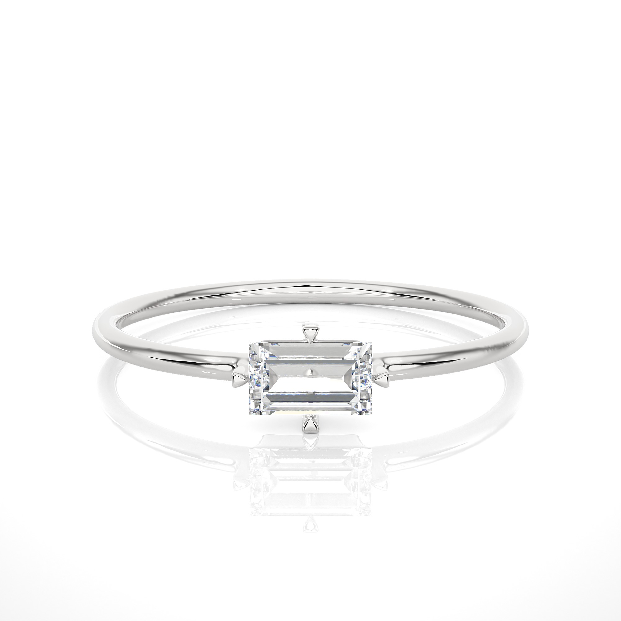 Light Minimalist Diamond Ring 3D print model_1