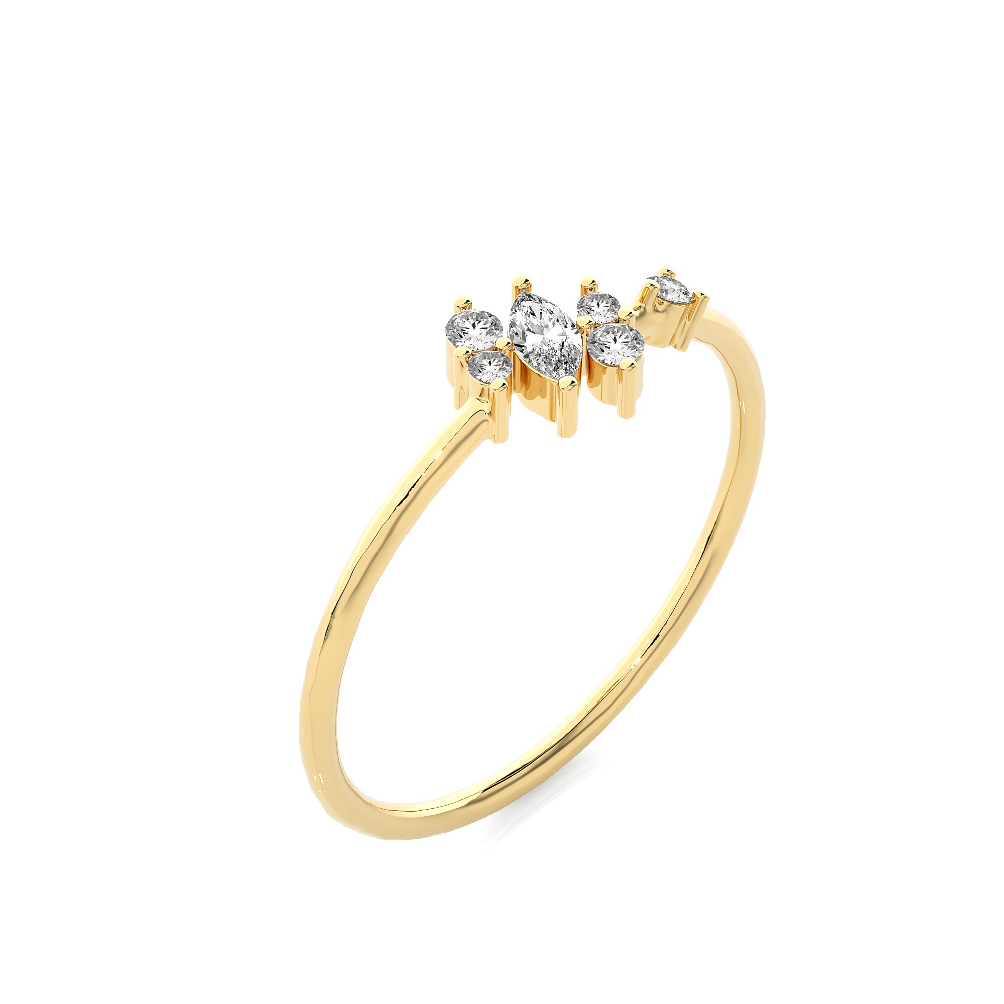 Light Minimalist Diamond Ring 3D print model_9