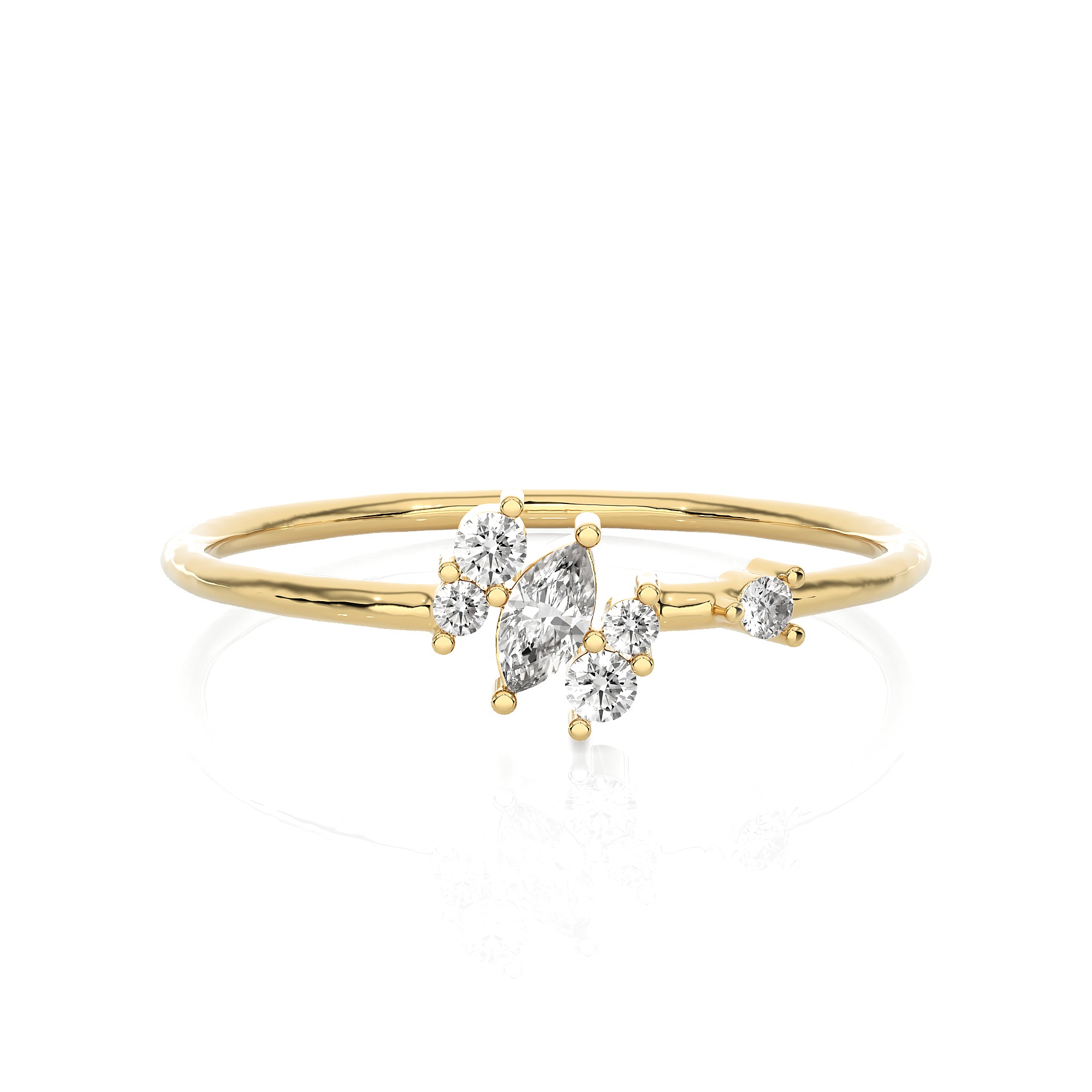 Light Minimalist Diamond Ring 3D print model_7