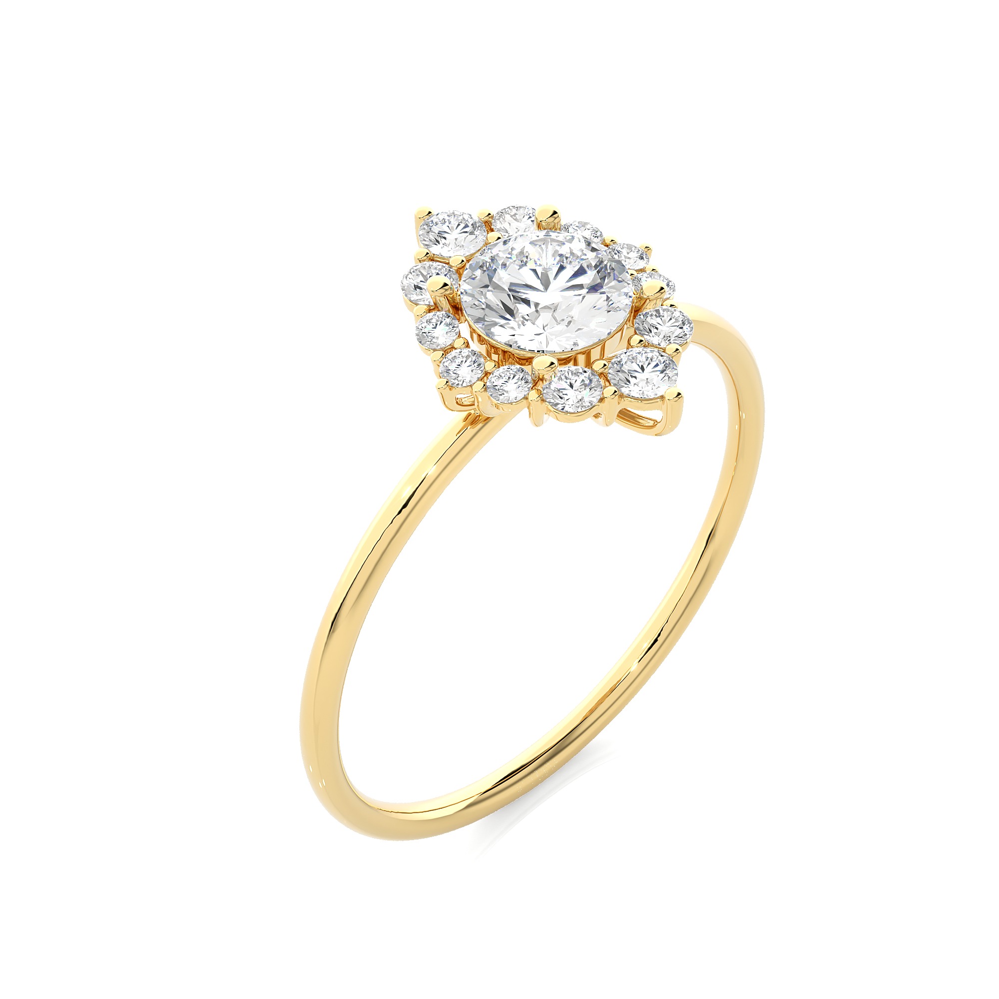 Light Minimalist Diamond Ring 3D print model_3