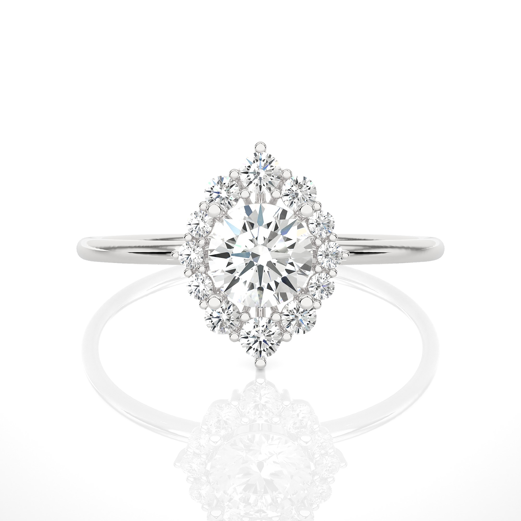 Light Minimalist Diamond Ring 3D print model_2