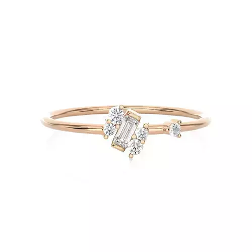 Light Minimalist Diamond Ring 3D print model
