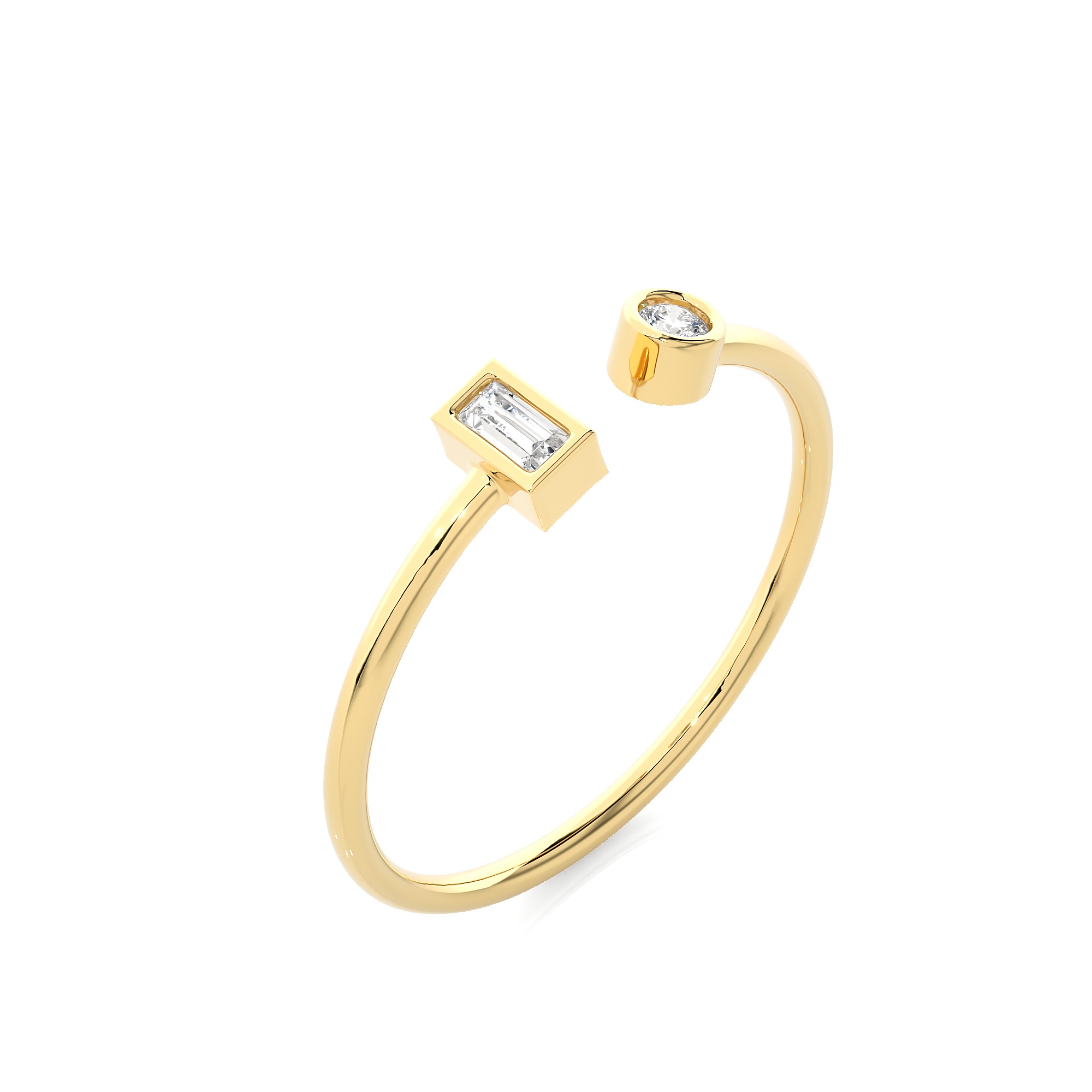 Light Minimalist Diamond Ring 3D print model_3