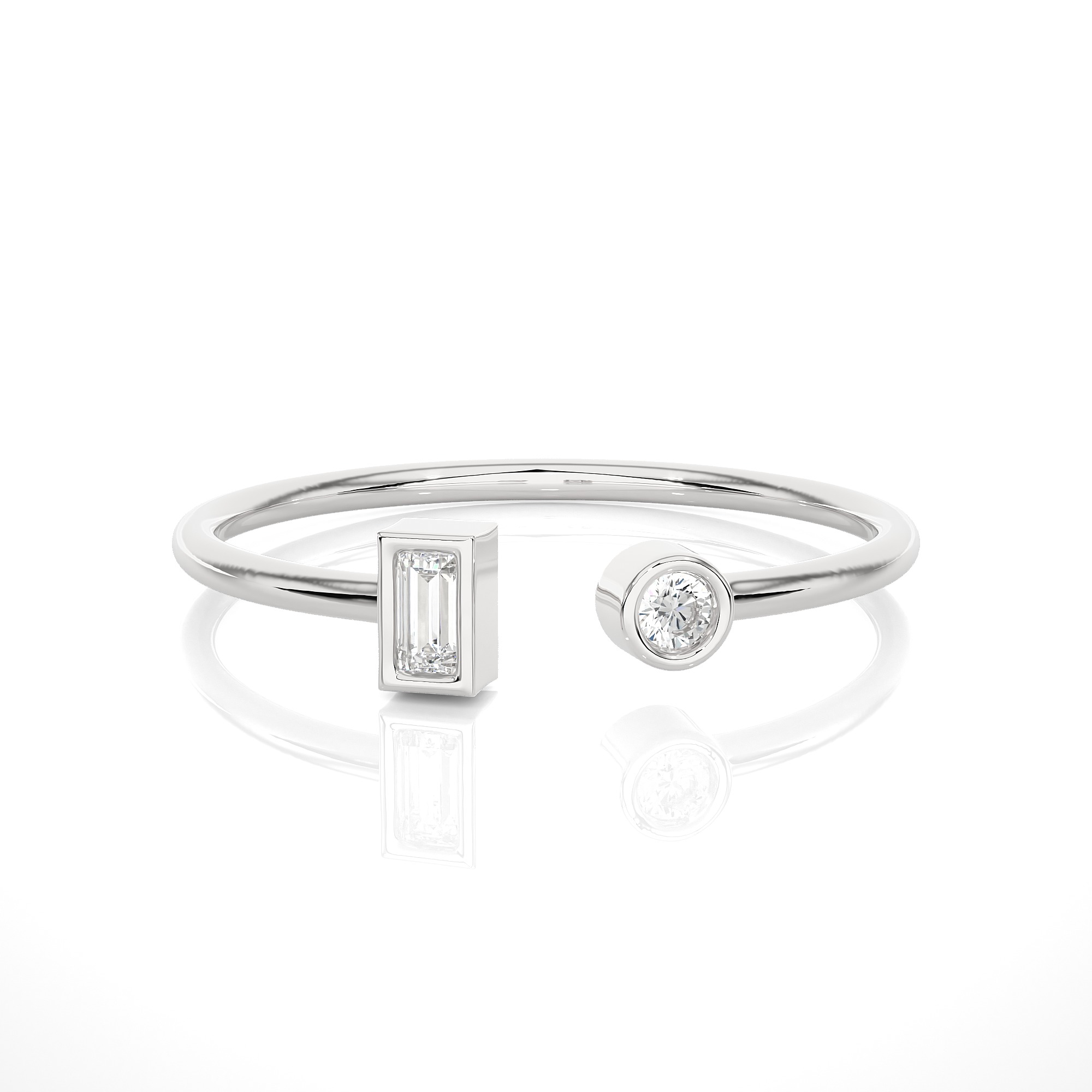 Light Minimalist Diamond Ring 3D print model_2