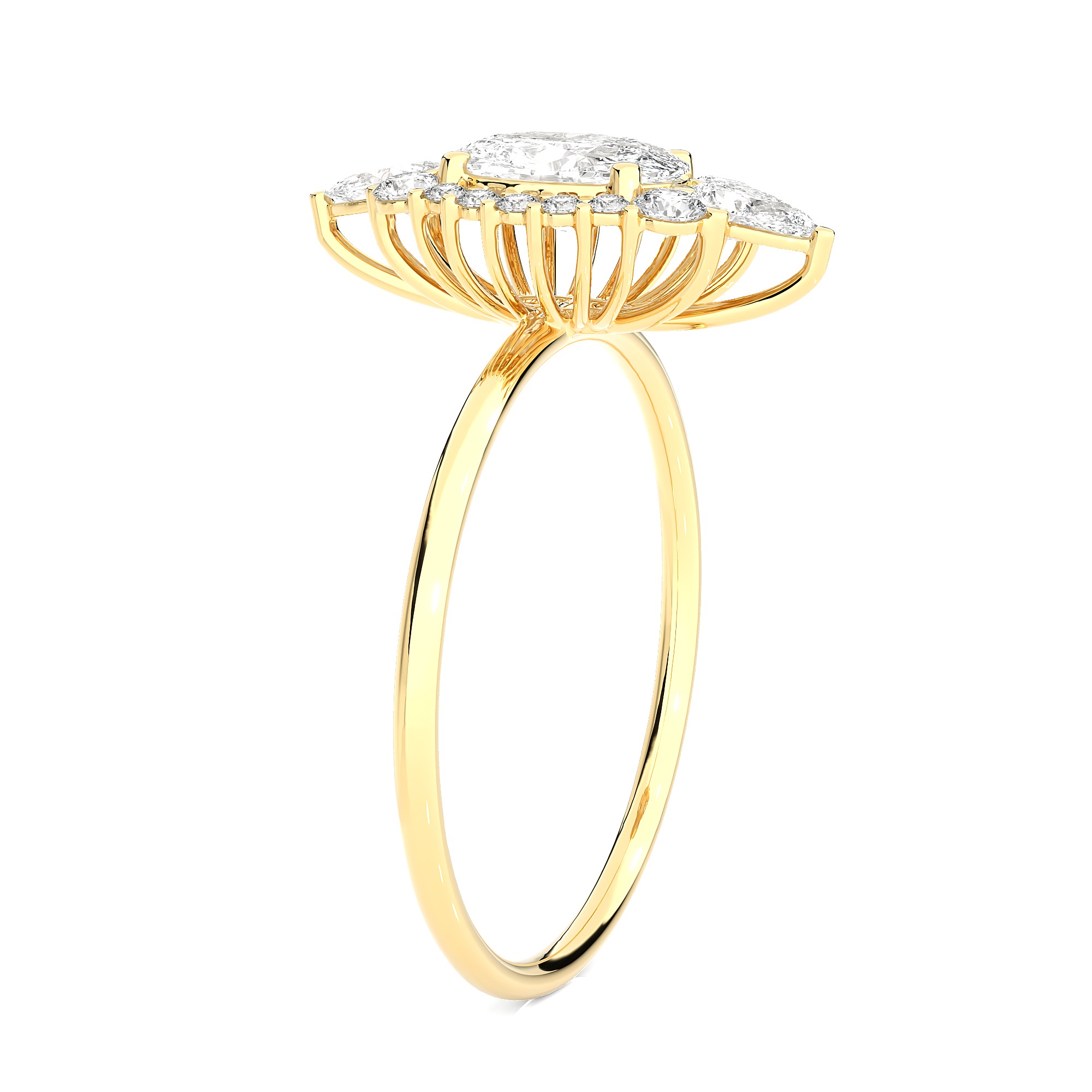 Light Minimalist Diamond Ring 3D print model_9