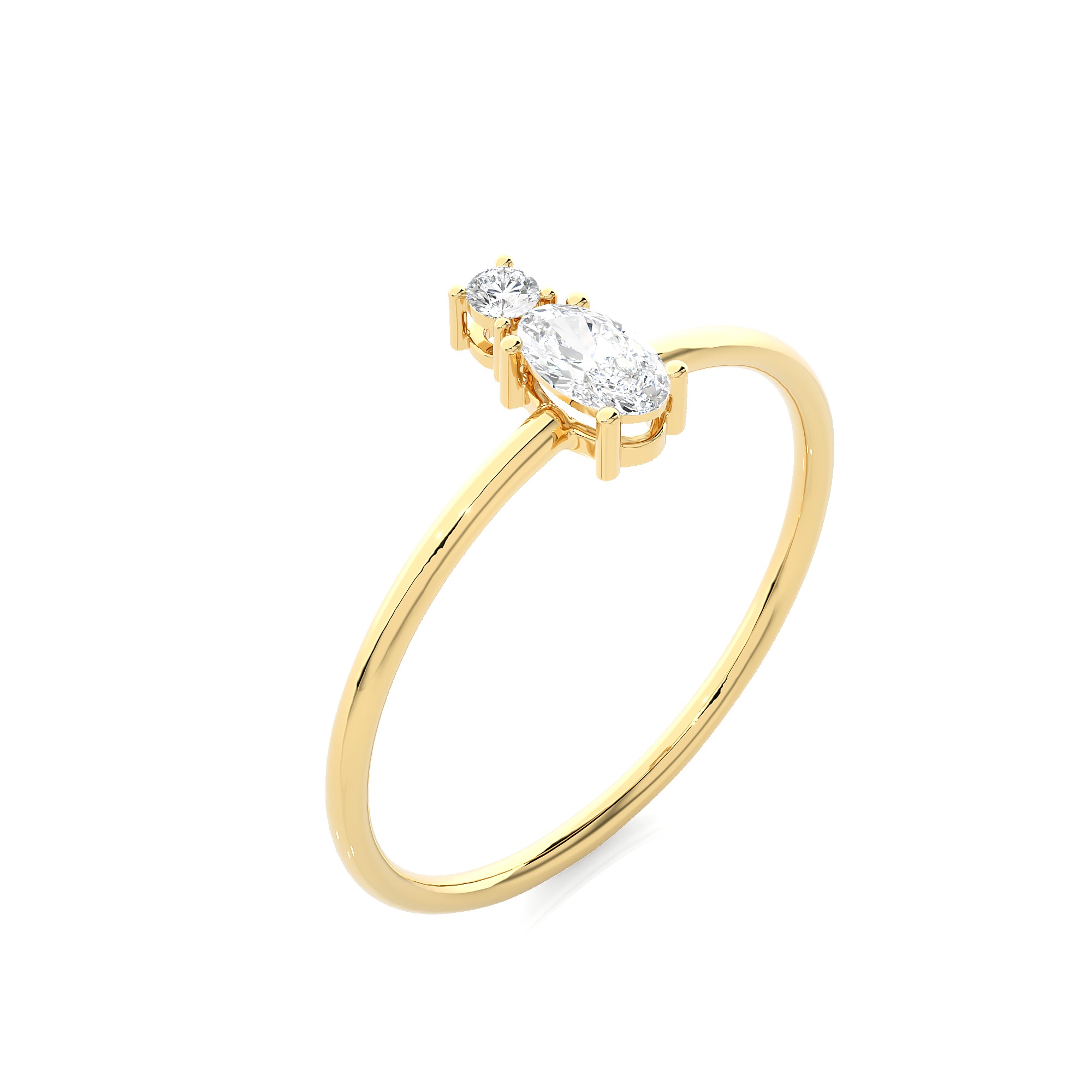 Light Minimalist Diamond Ring 3D print model_3