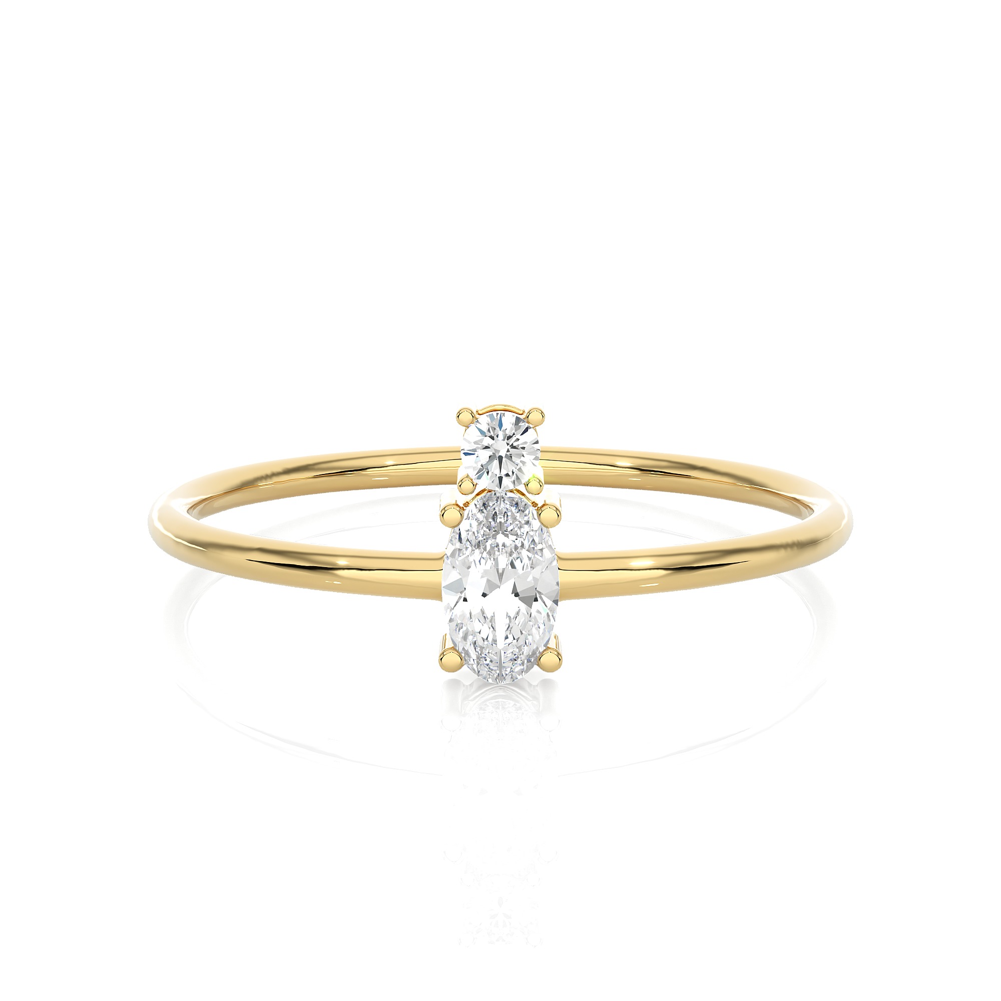 Light Minimalist Diamond Ring 3D print model_2