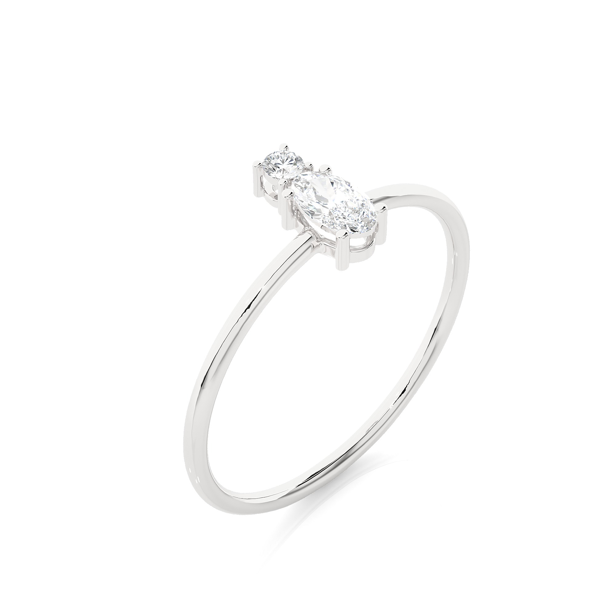 Light Minimalist Diamond Ring 3D print model_4