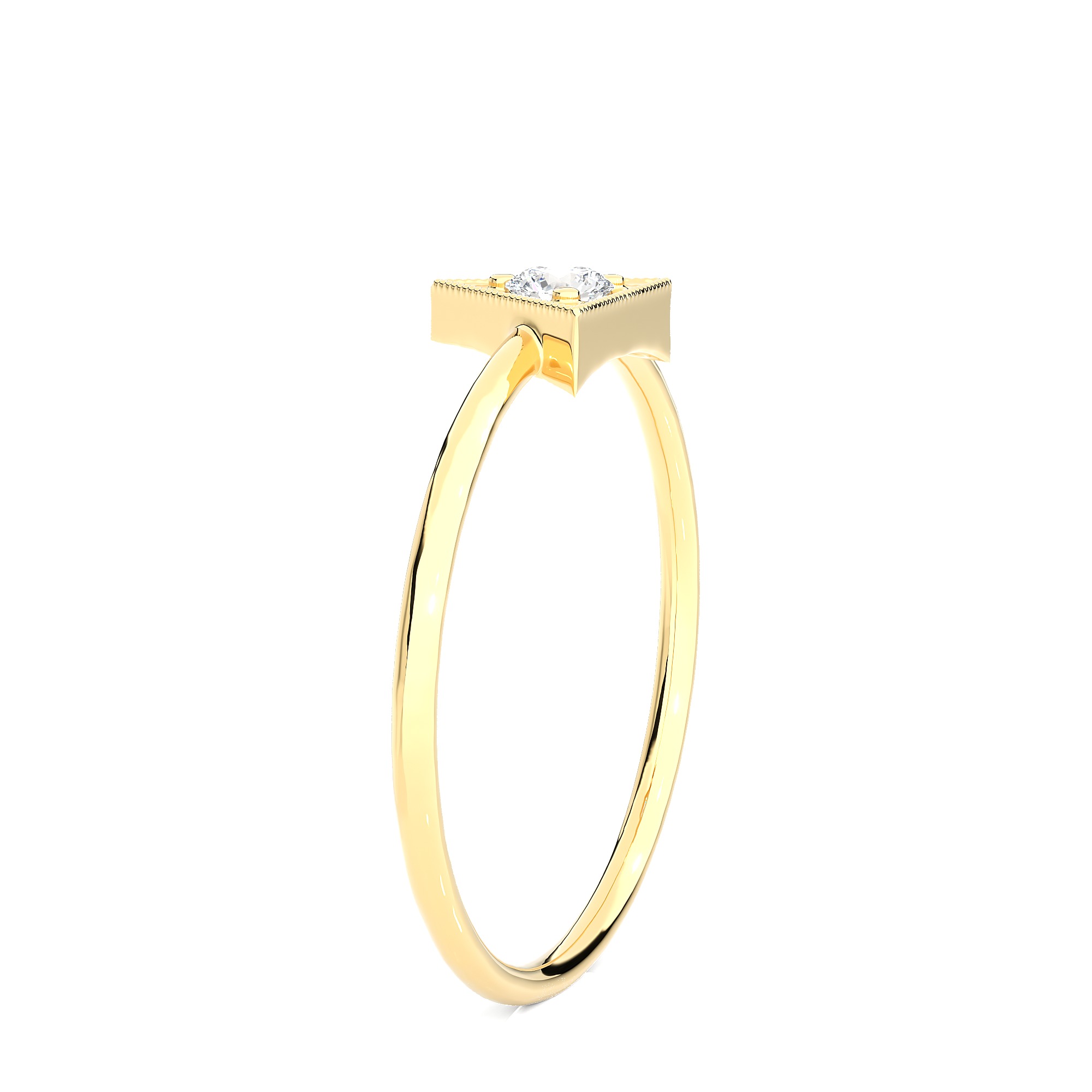 Light Minimalist Diamond Ring 3D print model_8