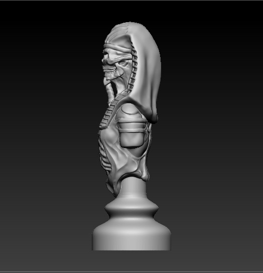 Skull Chess Piece 3D print model 3D print model_1