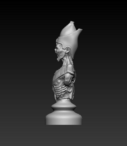 Skull Chess Piece 3D print model 3D print model_1