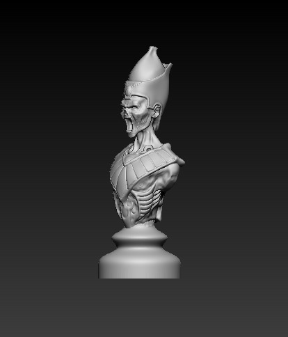 Skull Chess Piece 3D print model 3D print model_3