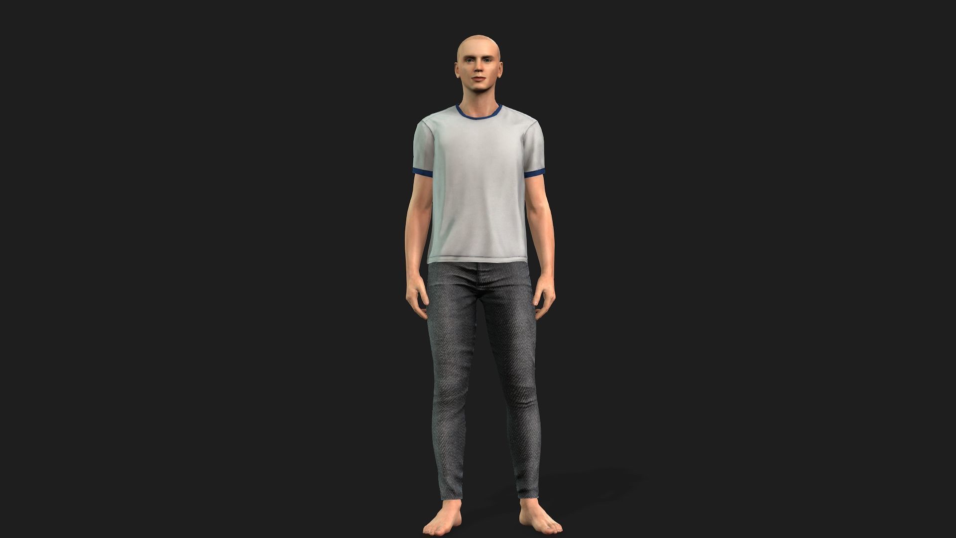 3D Male Character Fully Rigged and Game Ready 3D model_1