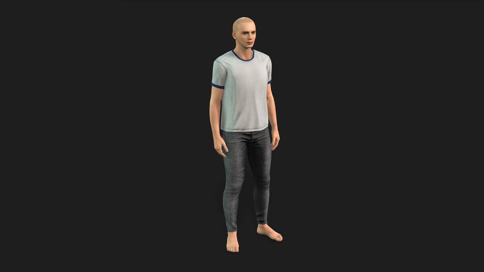3D Male Character Fully Rigged and Game Ready 3D model_8
