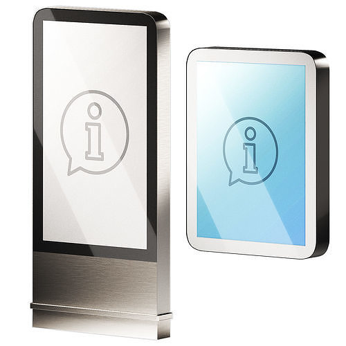Touch information kiosks City interactive advertising stands 3D model