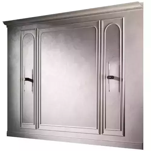 Wall decor panel set with moldings Half-round arches 3D model