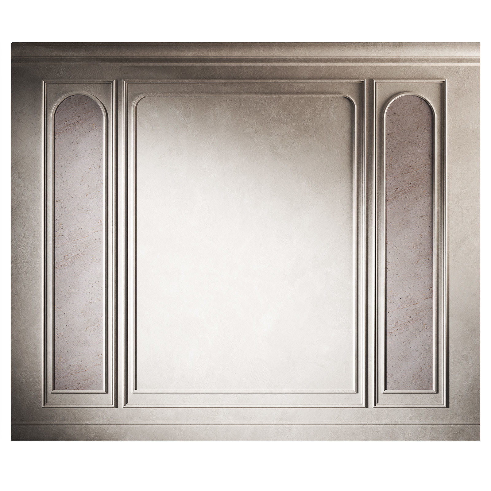 Wall decor panel set with moldings Half-round arches 3D model_4