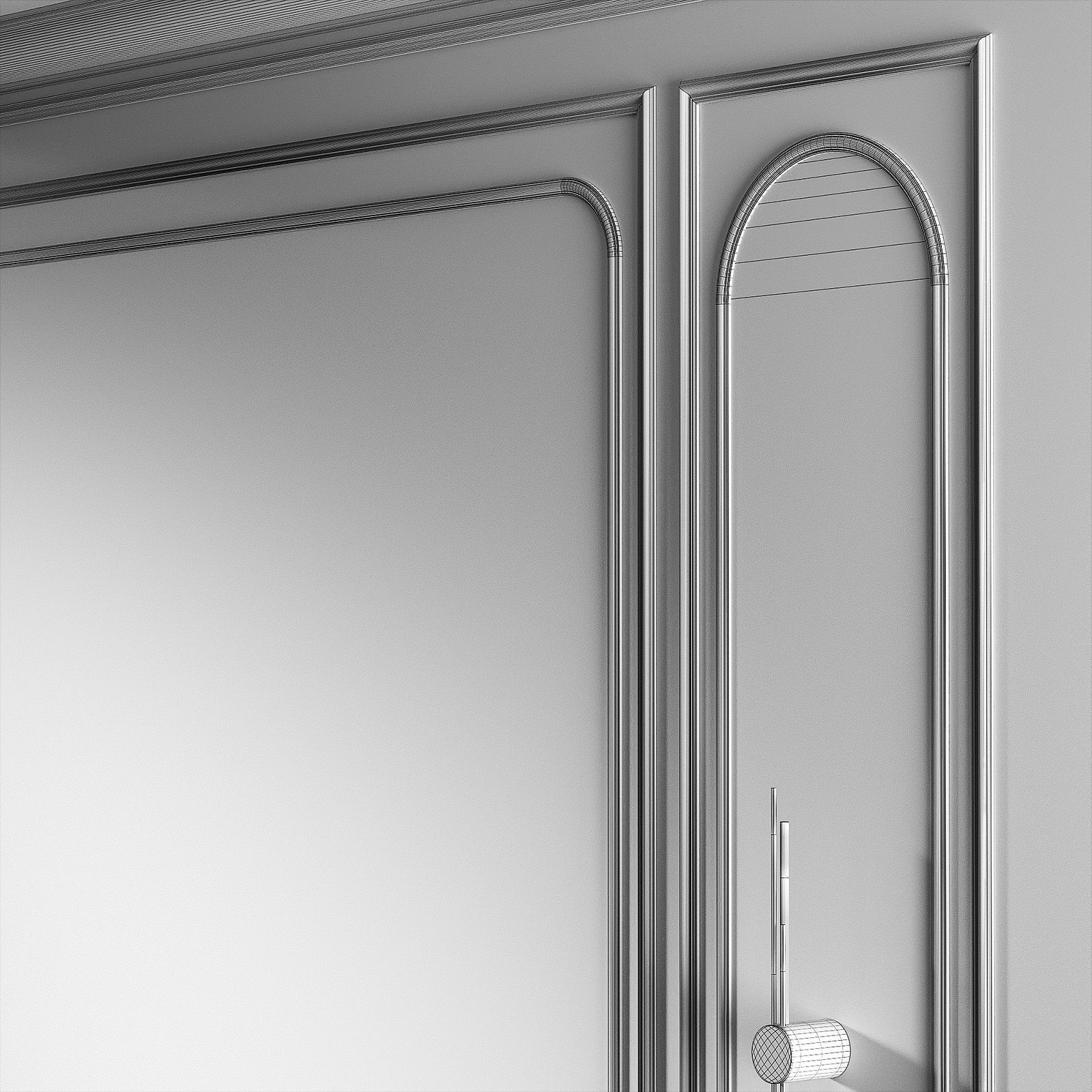 Wall decor panel set with moldings Half-round arches 3D model_6