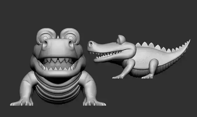 cartoon stylized crocodile  3d printable model