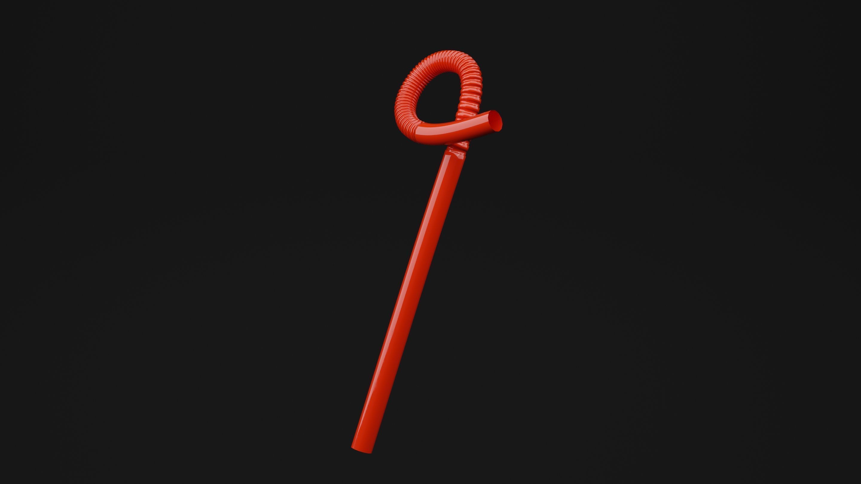 Drinking Straw Low-poly 3D model_3