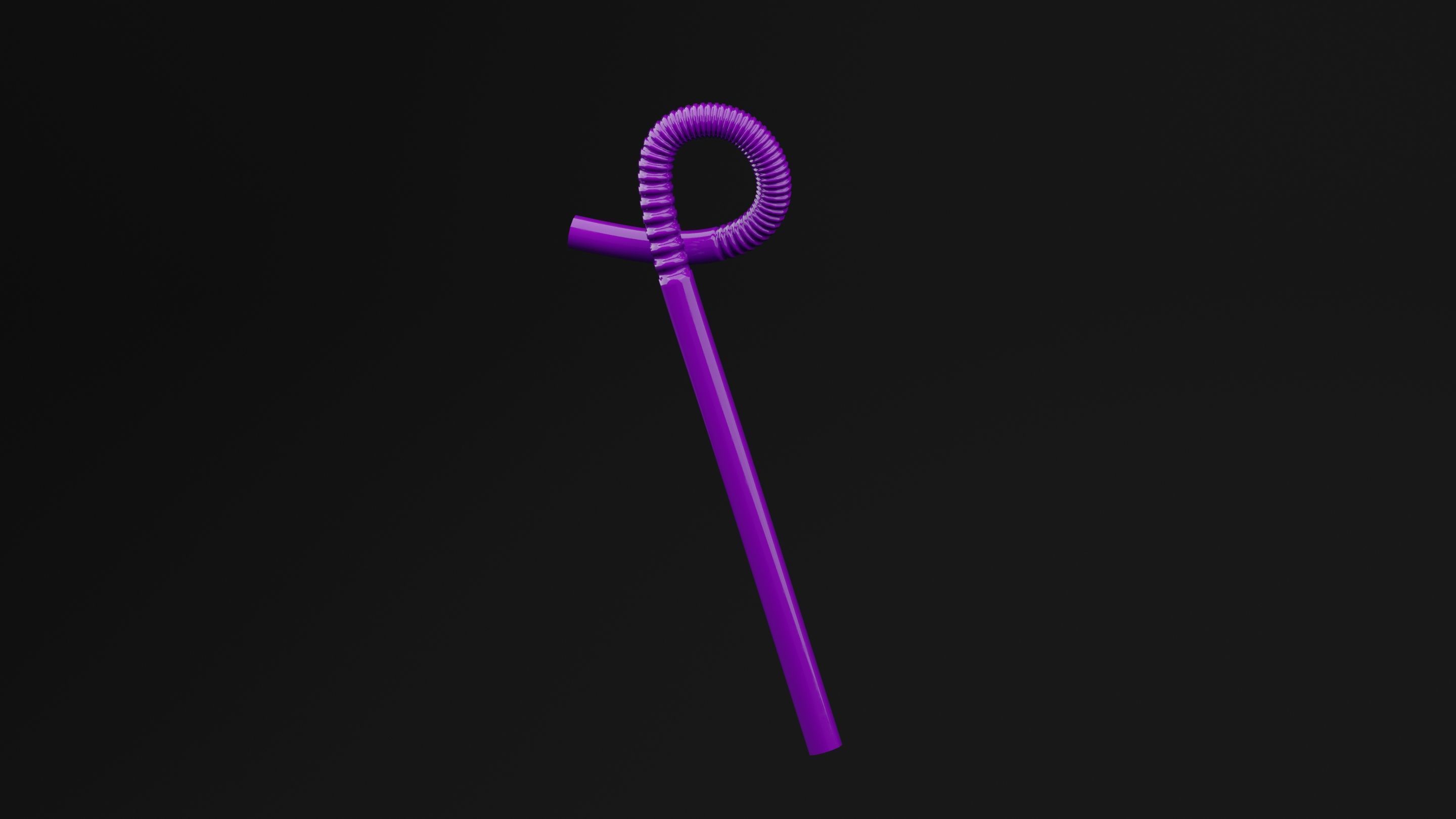 Drinking Straw Low-poly 3D model_5