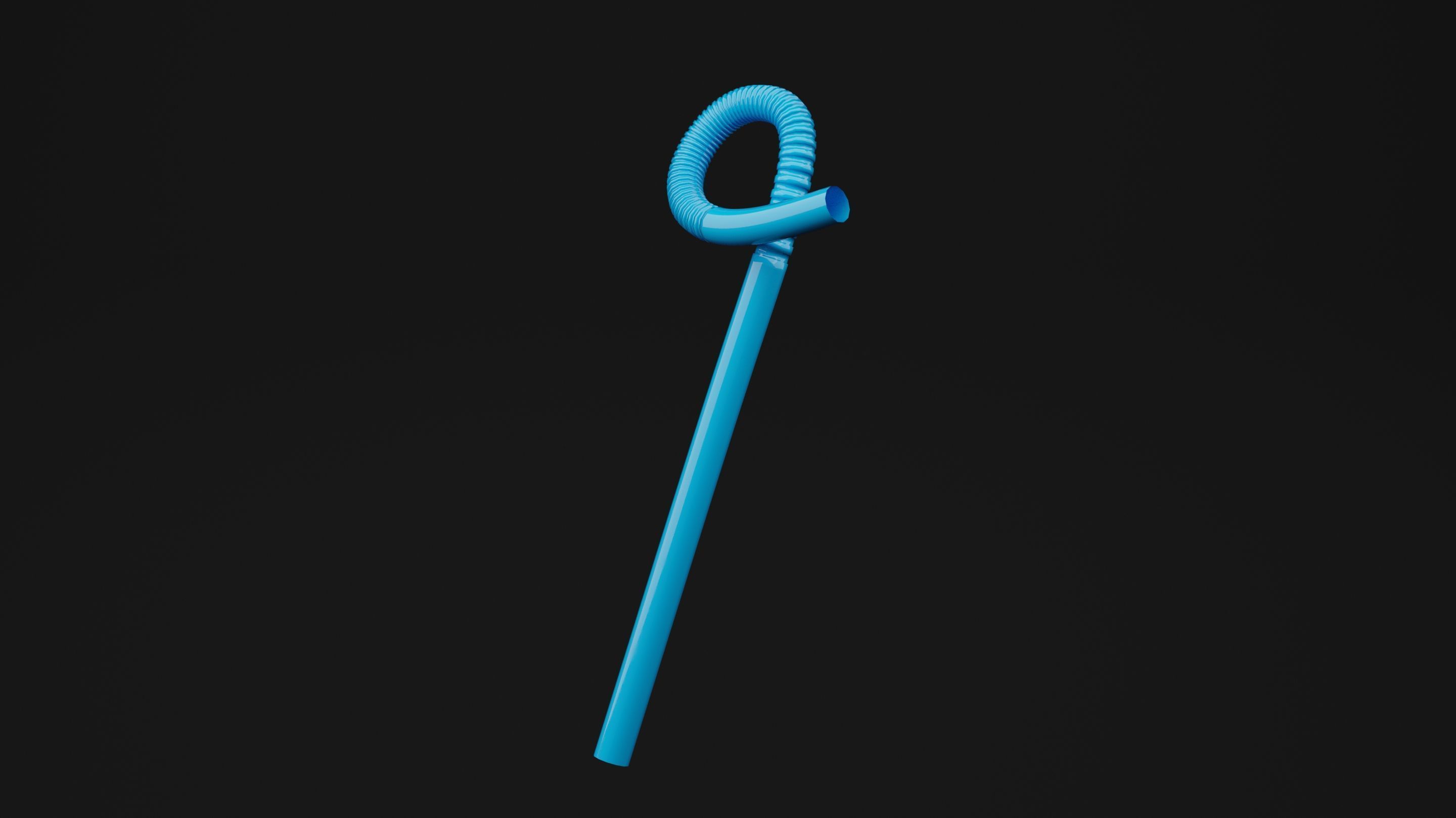 Drinking Straw Low-poly 3D model_4