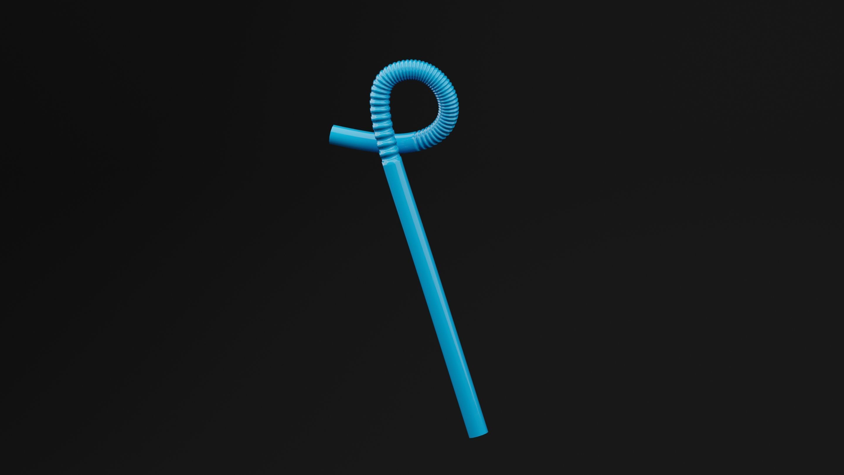Drinking Straw Low-poly 3D model_8