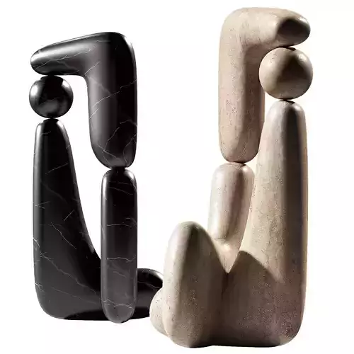 Modern abstract sculpture 2 material options