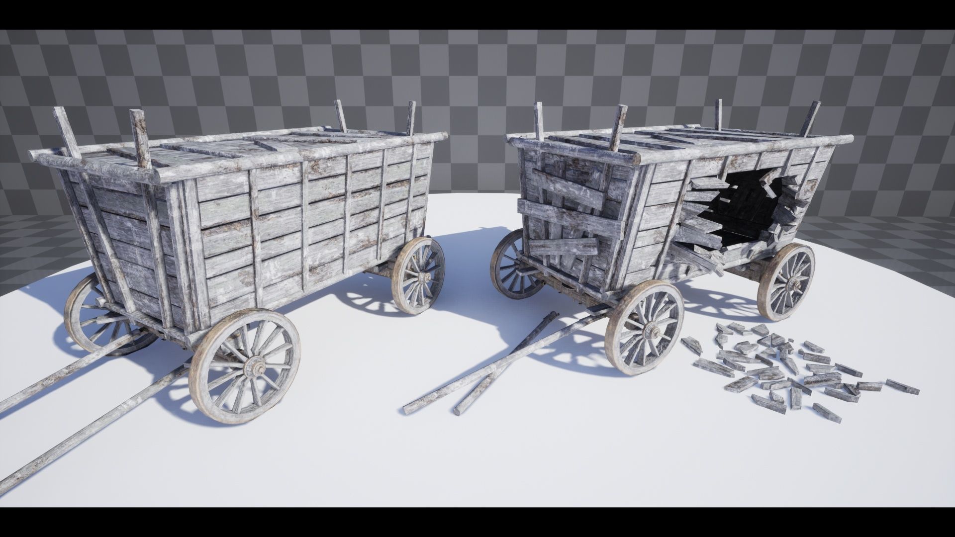 The Carts Pack 5 in 1 Low-poly 3D model_8